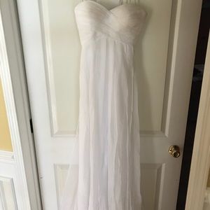 La Femme white strapless prom dress